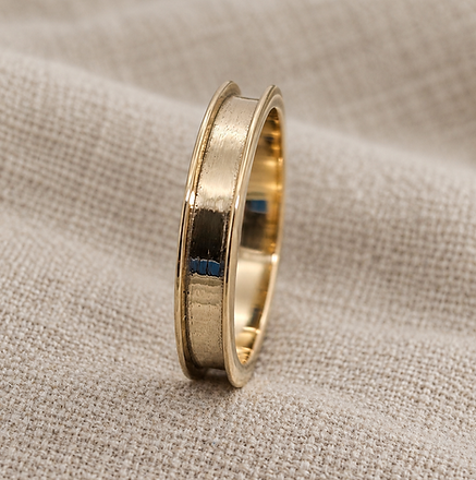 Gold 4mm Full Channel Band Ring
