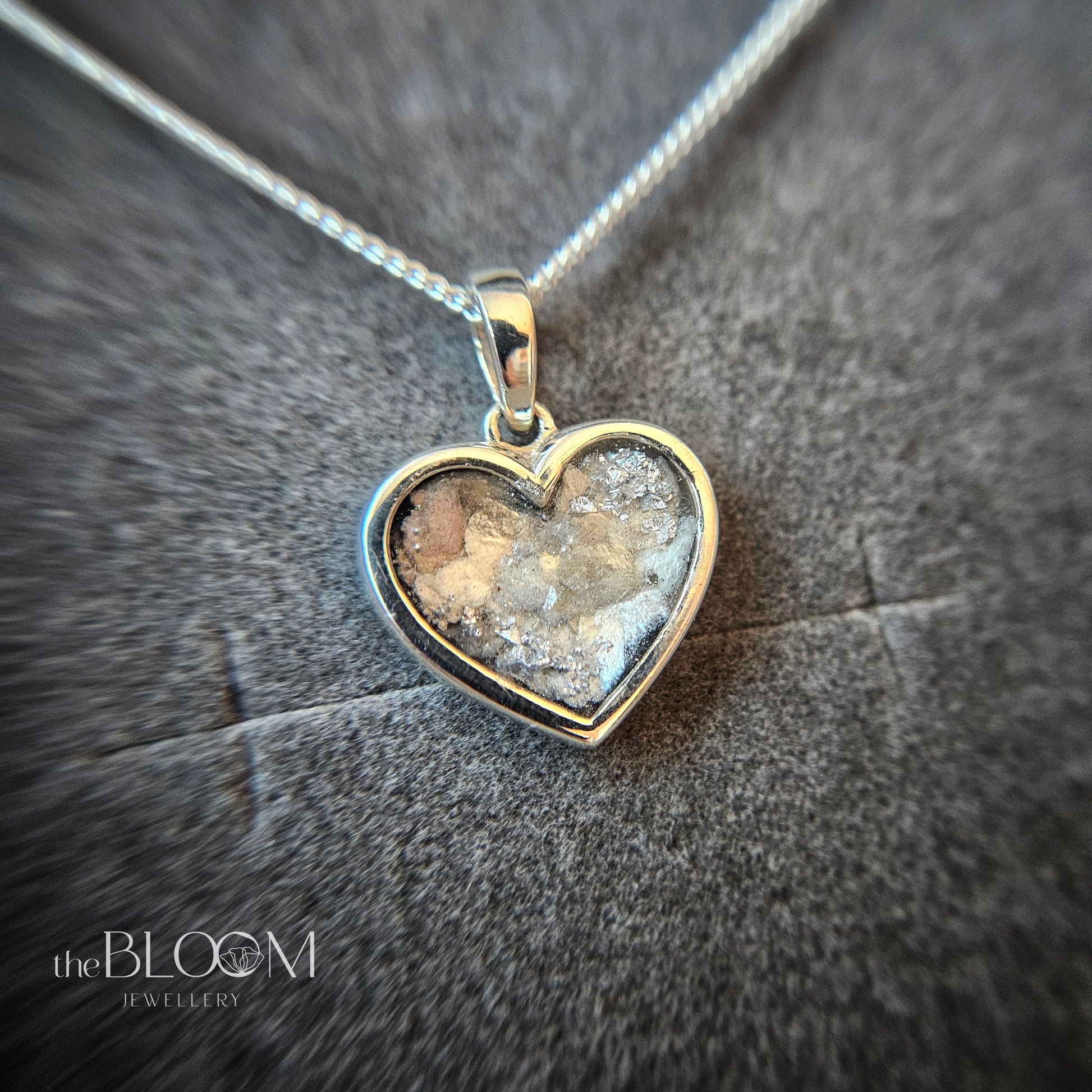 heart necklace with ashes