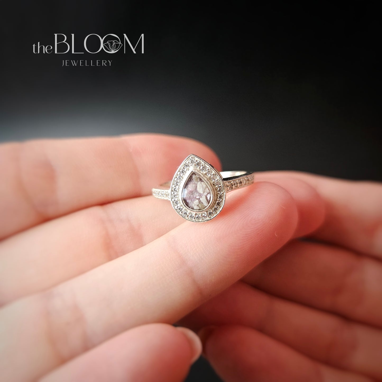 Crystals Teardrop Ring