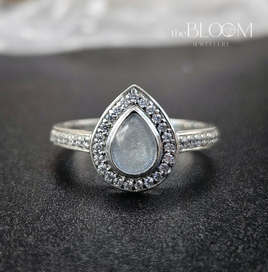 elegant ring with ashes
