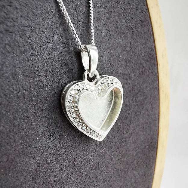 Heart Necklace with Cremation Ashes