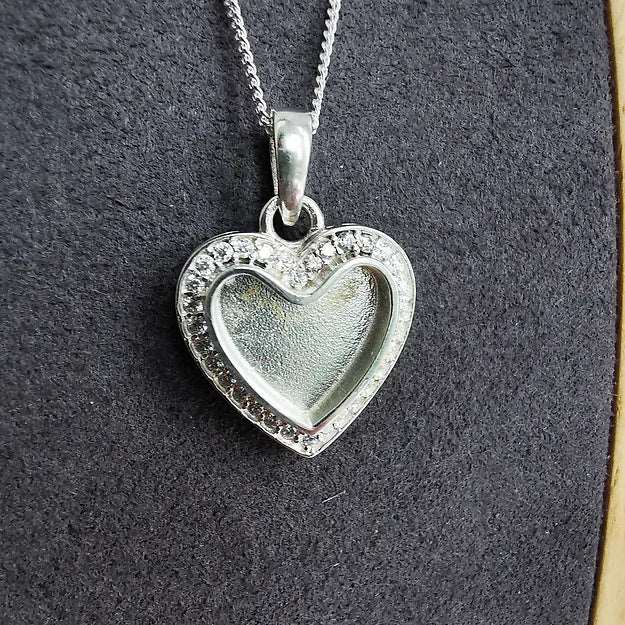 Heart Necklace with Cremation Ashes