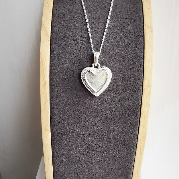 Heart Necklace with Cremation Ashes