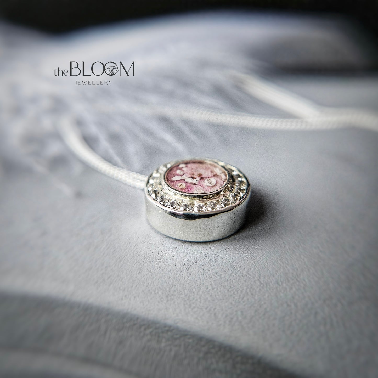 halo necklace with ashes