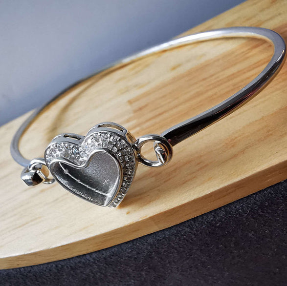 heart bangle with crystals