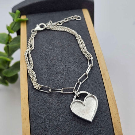 heart locket memorial bracelet