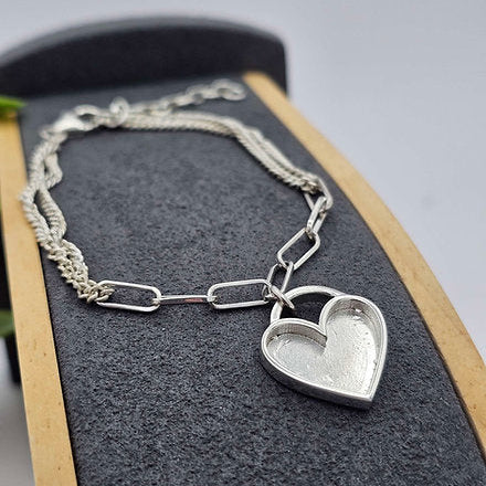 heart locket memorial bracelet