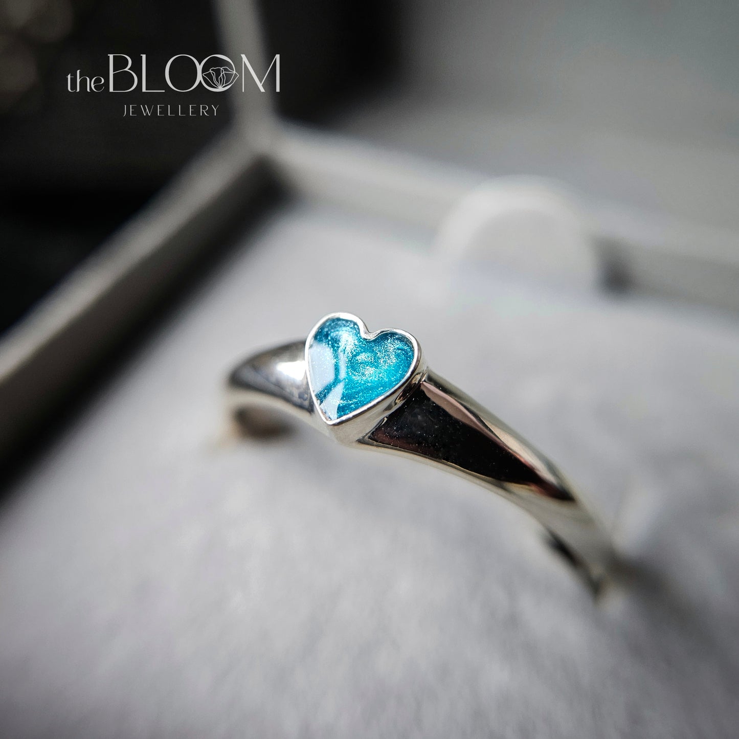 heart memorial ashes signet ring
