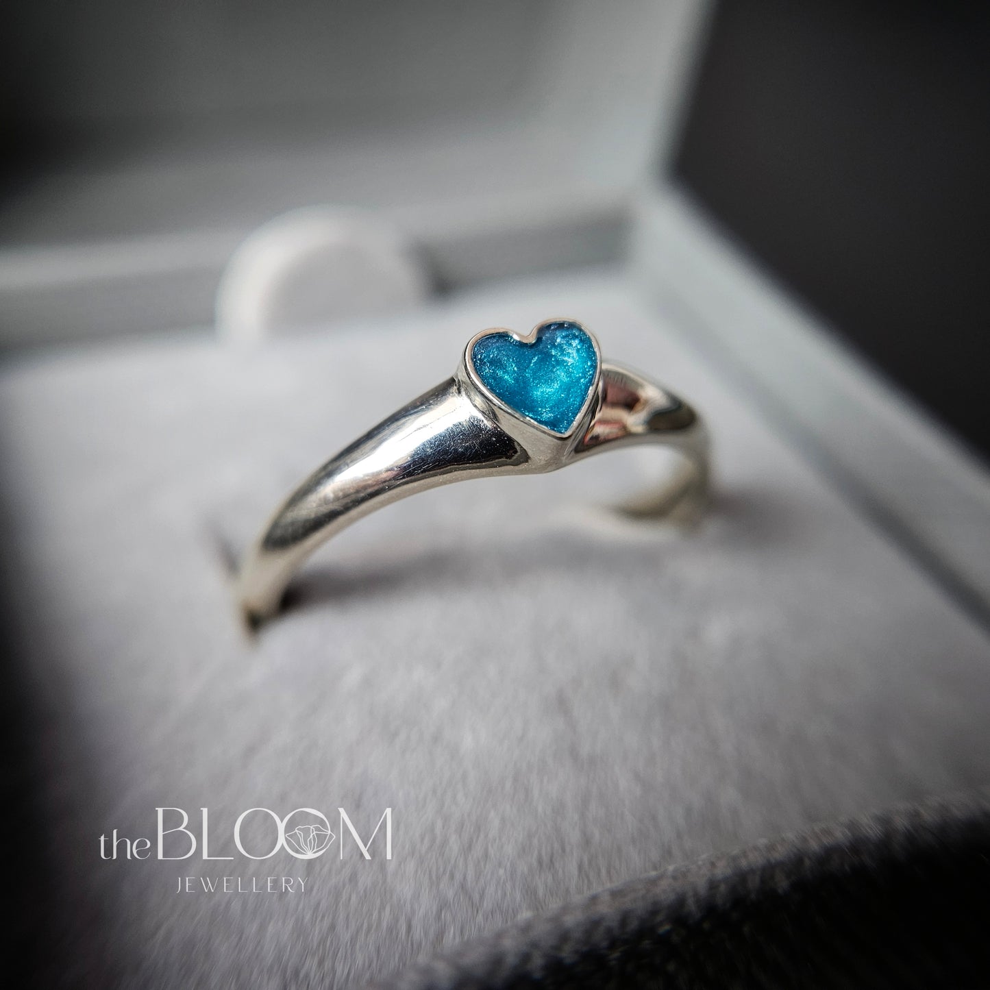 heart memorial ashes signet ring