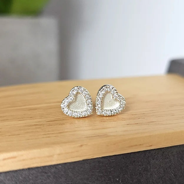 heart memorial stud earrings