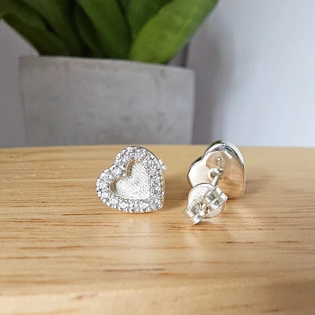 heart memorial stud earrings