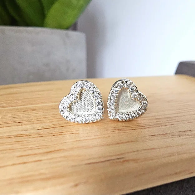 heart memorial stud earrings