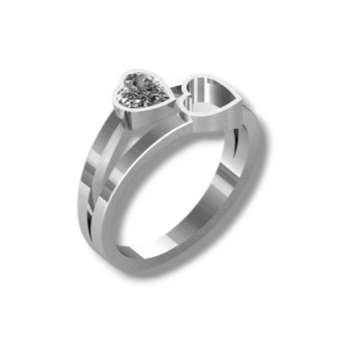 love heart ring with ashes