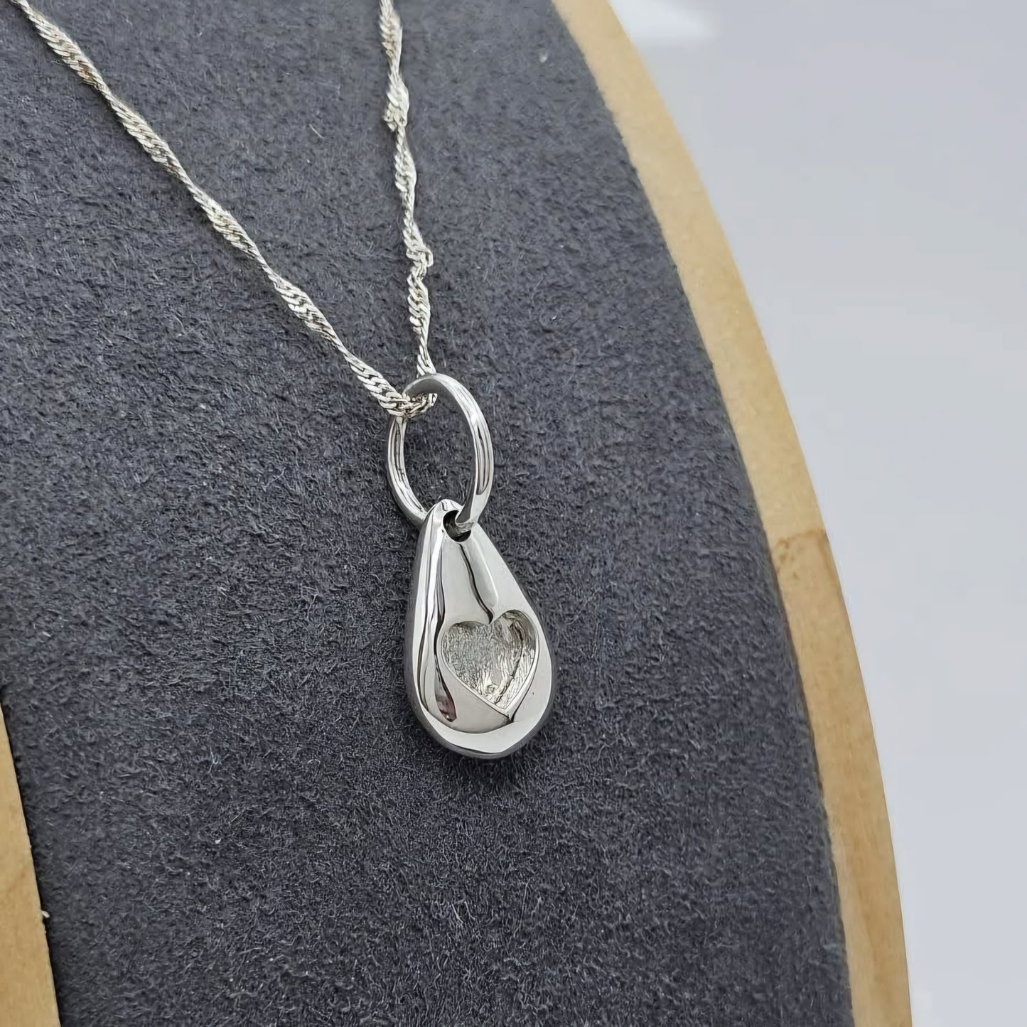 pebble silver pendant