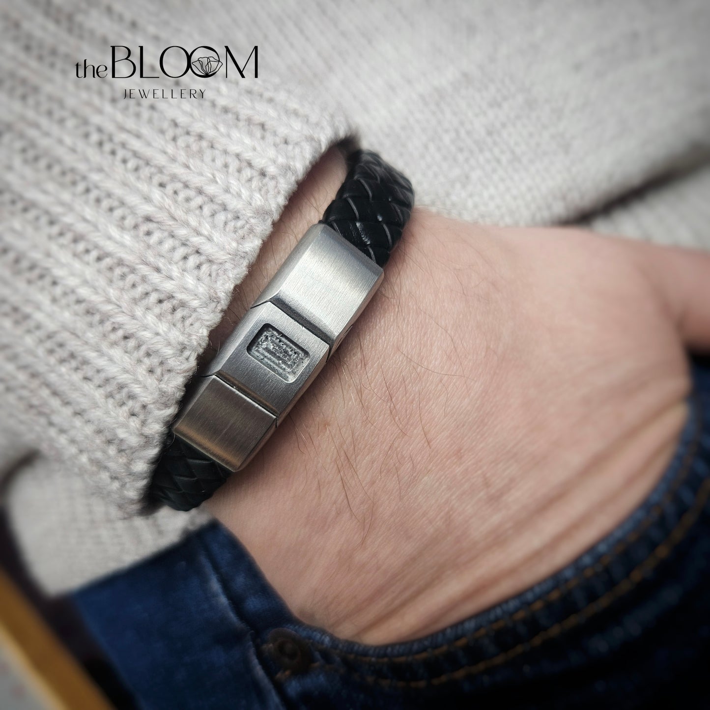 Leather Keepsake Bracelet - Rectangle