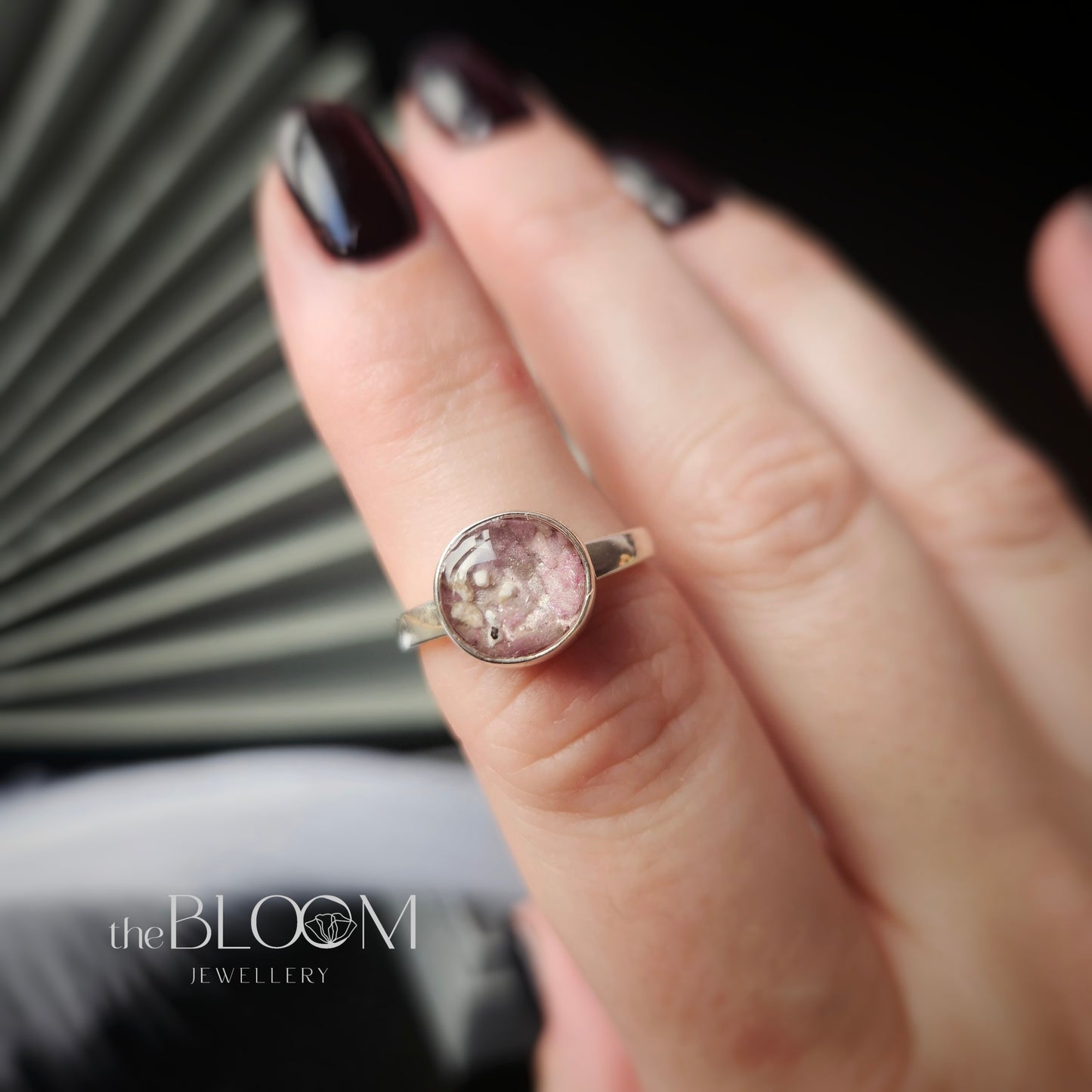 minimalistic ring with ashes