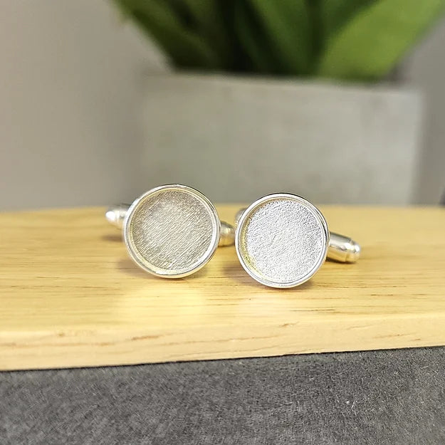 Men's Memorial Ashes Round Cufflinks