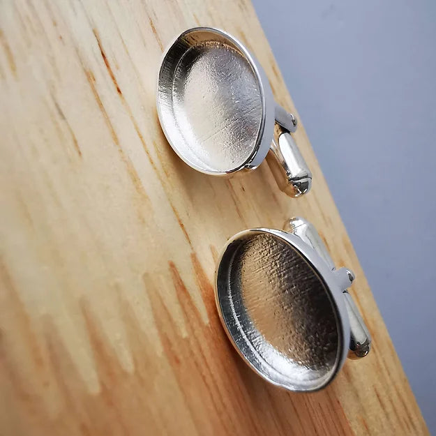 silver oval cufflinks