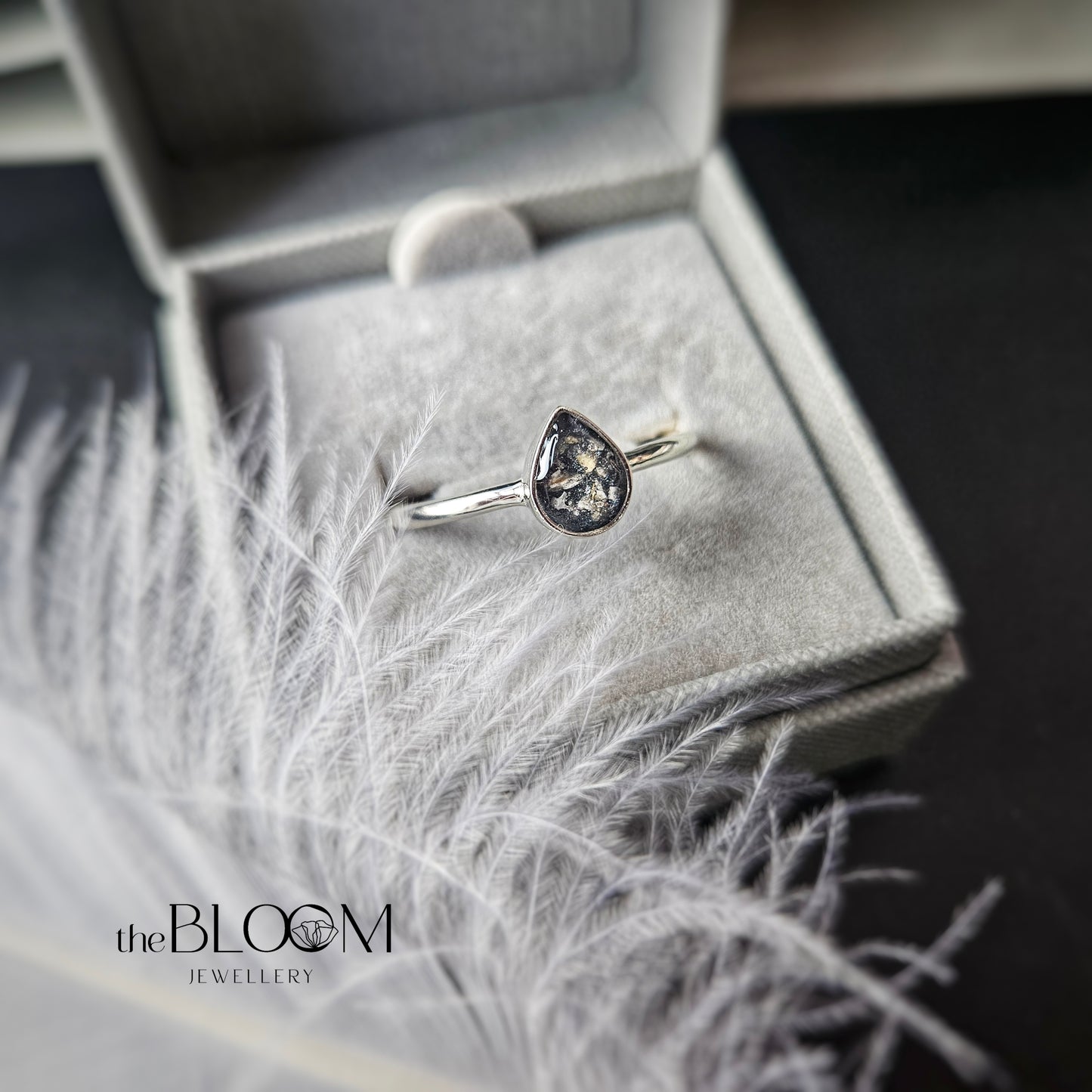 teardrop ring with ashes