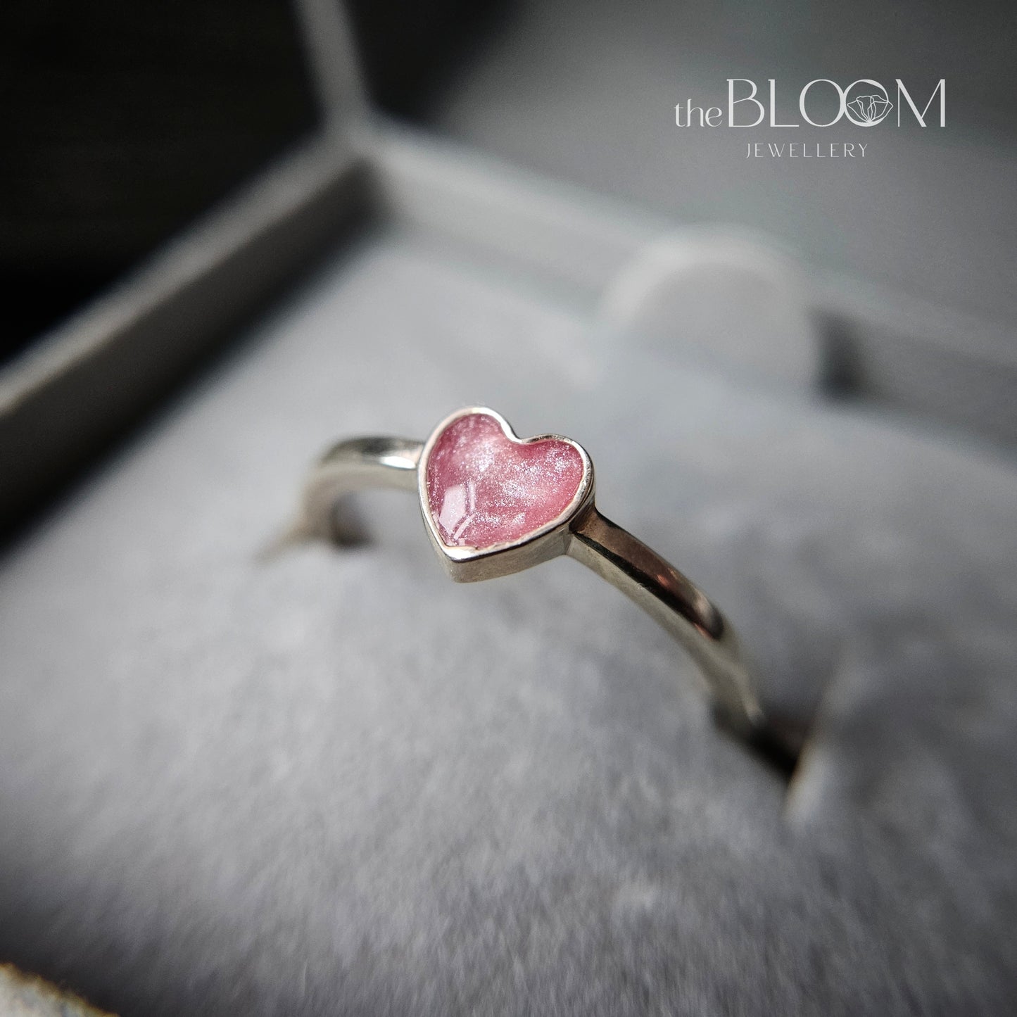 heart ring for memorial ashes