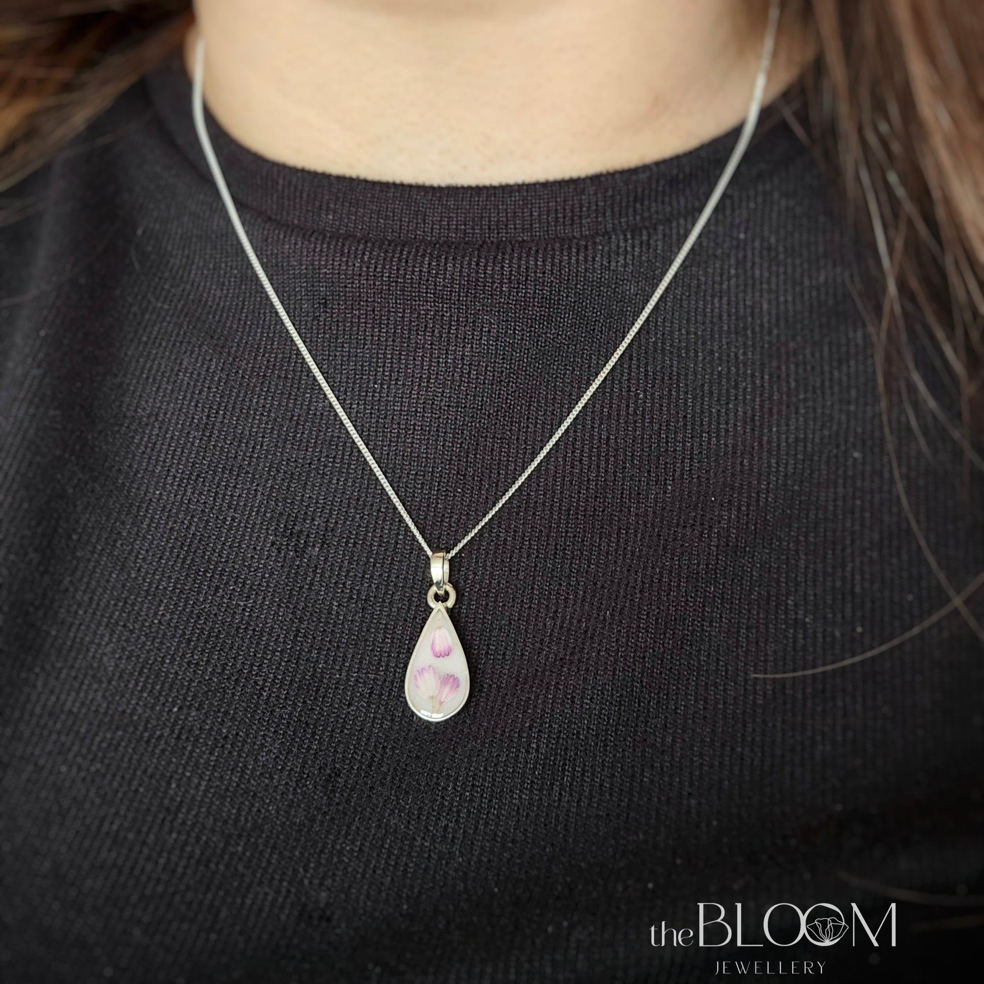 teardrop necklace with breastmilk