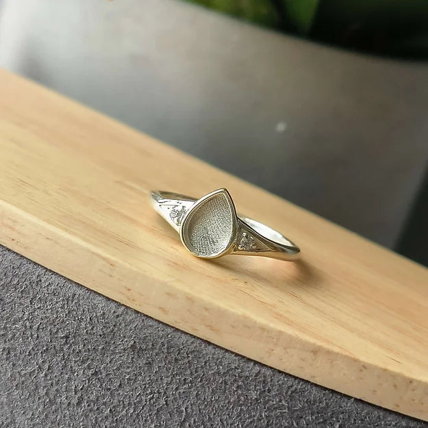 teardrop ring with ashes