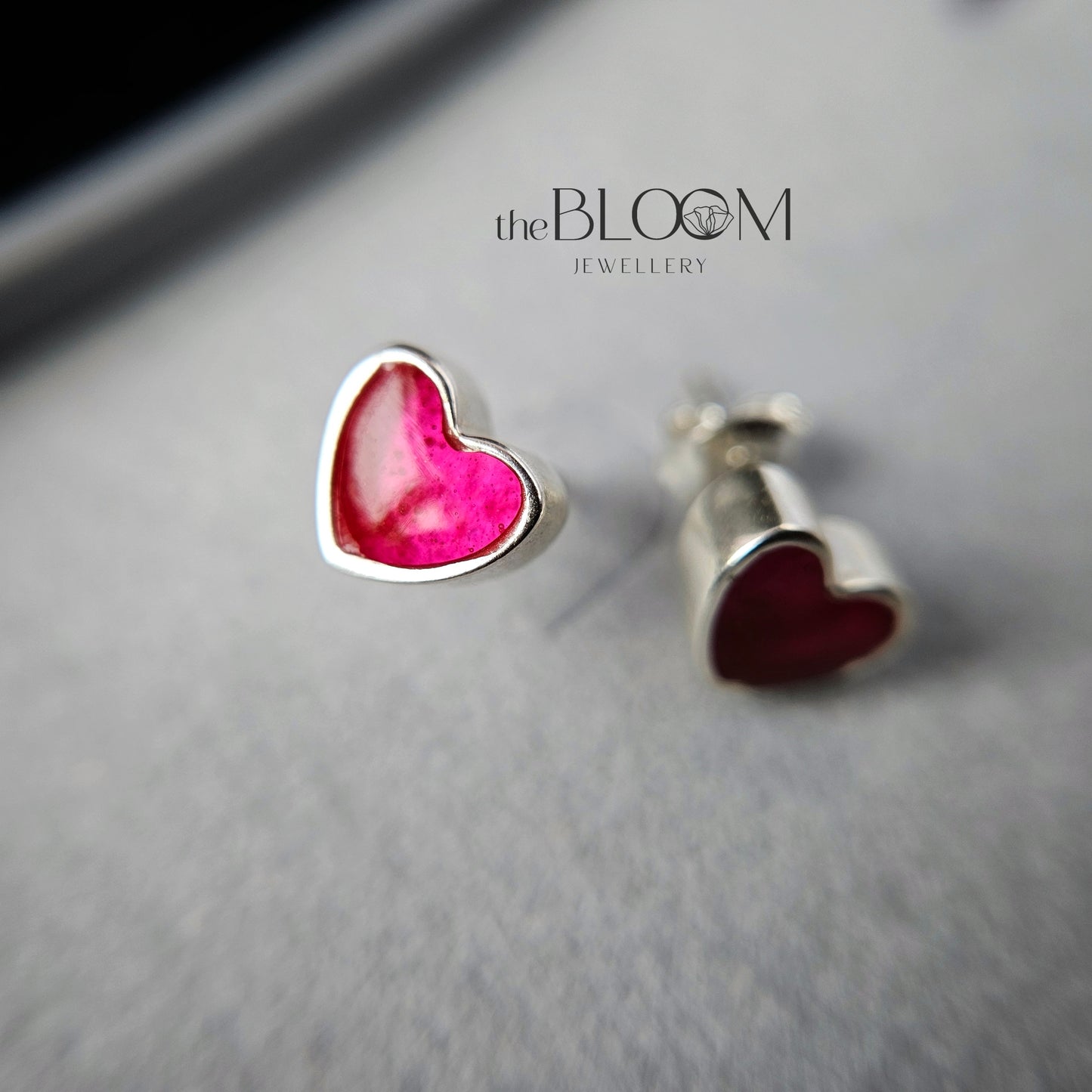 heart stud earrings