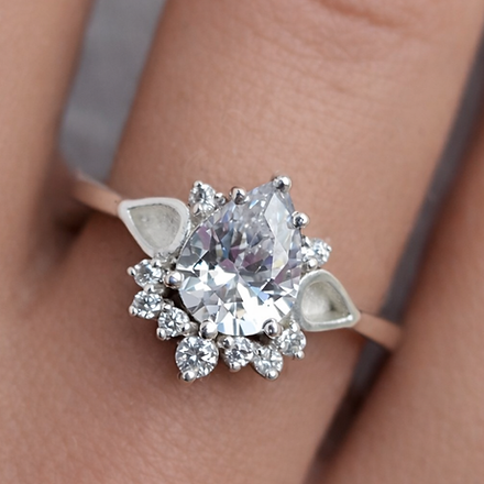 Close-up of a diamond ring on a finger