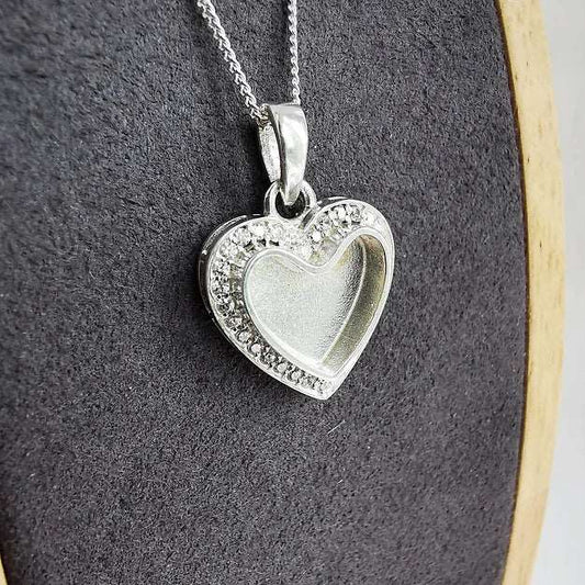 Heart Necklace with Cremation Ashes