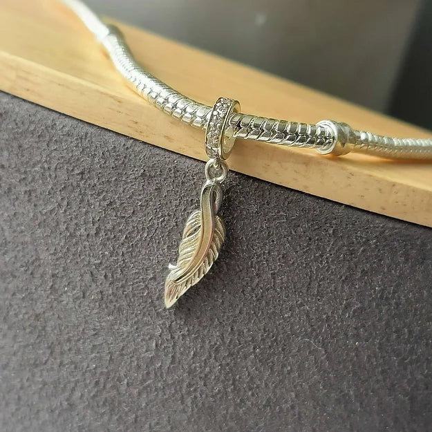 feather dangle memorial charm