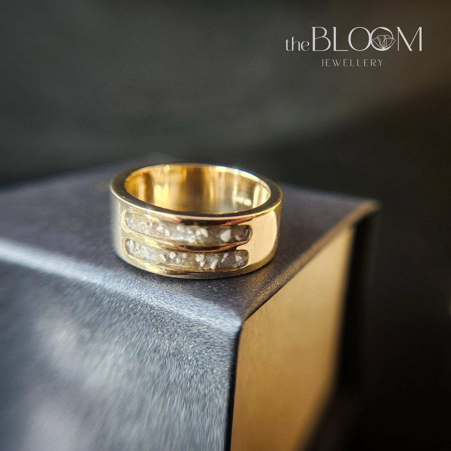 men's memorial ashes ring band