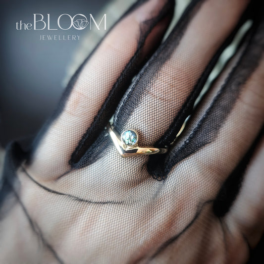 gold wishbone keepsake ring 
