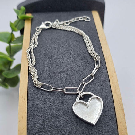 heart locket memorial bracelet 