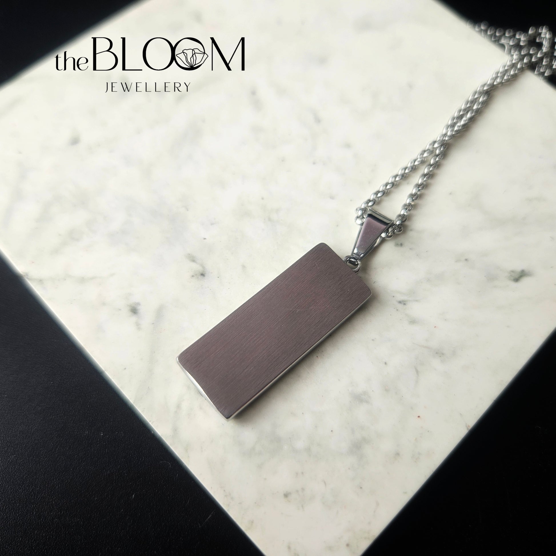 rectangular keepsake necklace with ashes