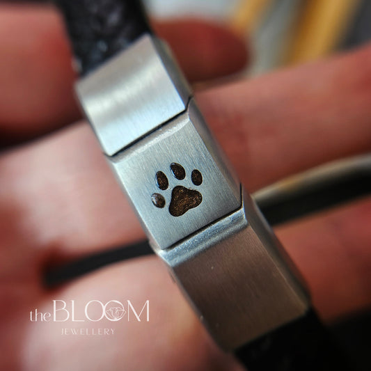 Leather Keepsake Bracelet - Paw Print