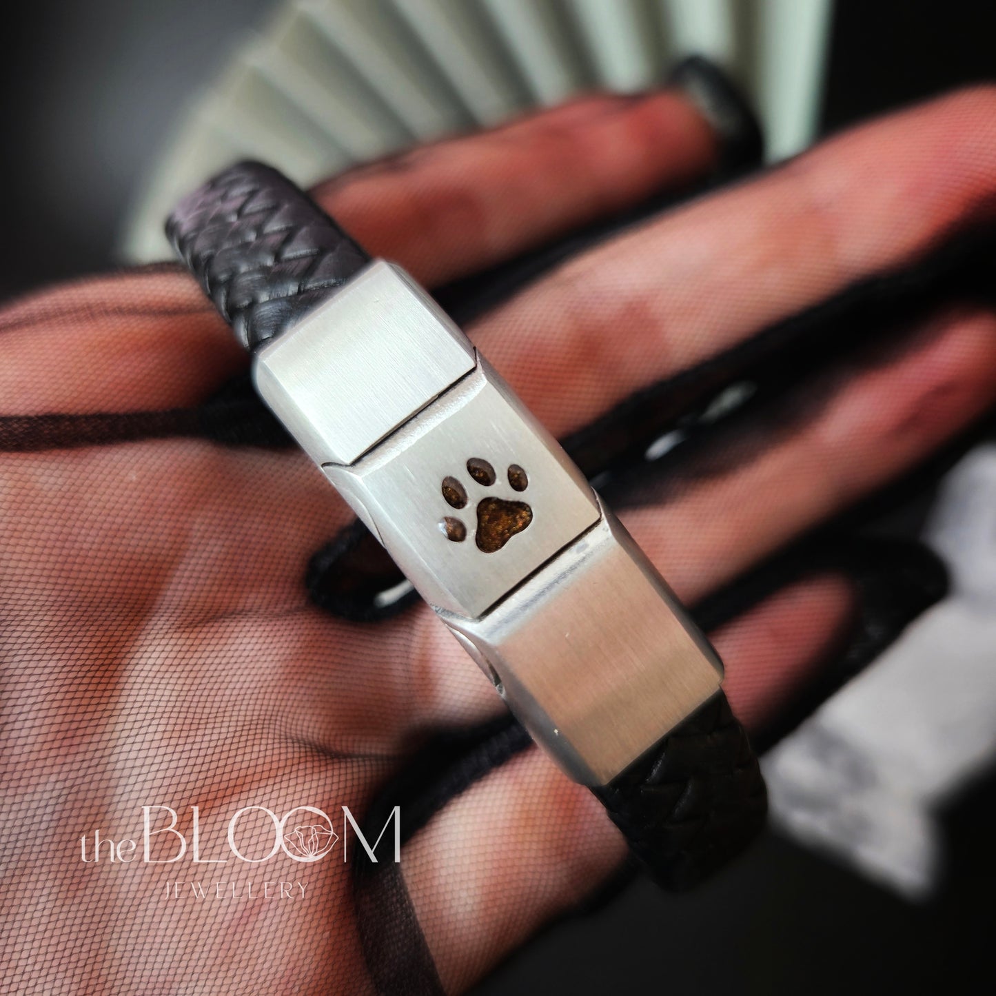 Leather Keepsake Bracelet - Paw Print
